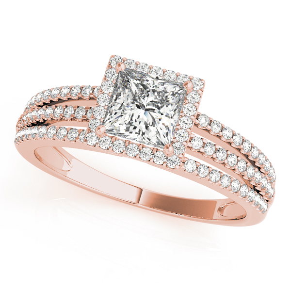 The Bianca Halo Engagement Ring, front view