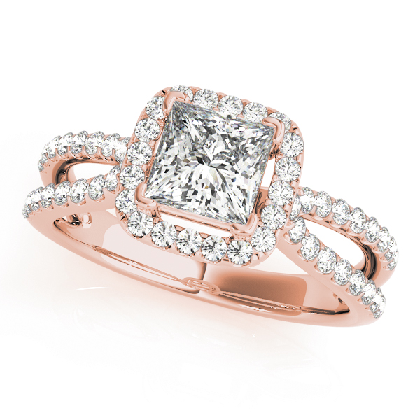 The Charlotte Halo Engagement Ring, front view