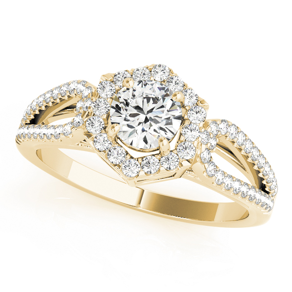 The Winifred Halo Engagement Ring, front view