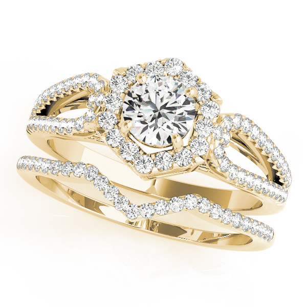 The Winifred Halo Engagement Ring, set view