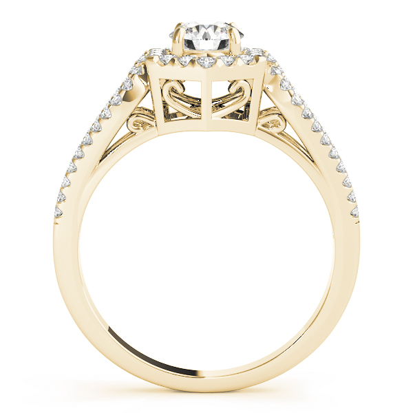 The Winifred Halo Engagement Ring, side view