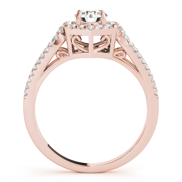 The Winifred Halo Engagement Ring, side view