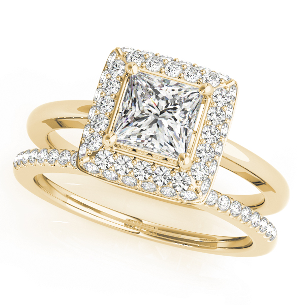 The Lucille Halo Engagement Ring II, set view