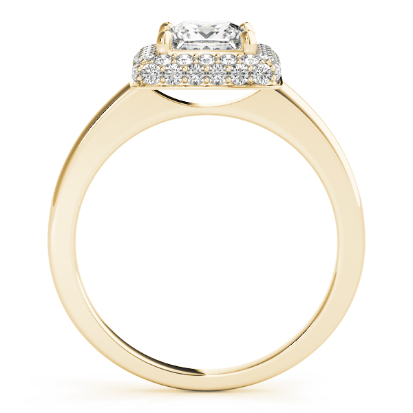 The Lucille Halo Engagement Ring II, side view