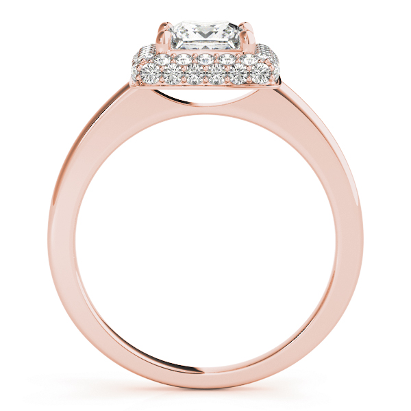 The Lucille Halo Engagement Ring II, side view