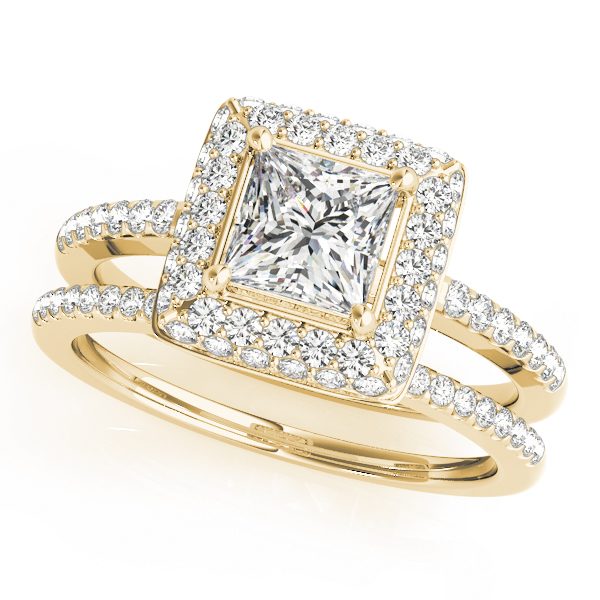 The Vivian Halo Engagement Ring, set view