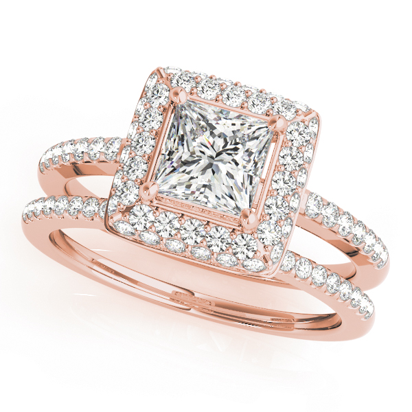 The Vivian Halo Engagement Ring, set view