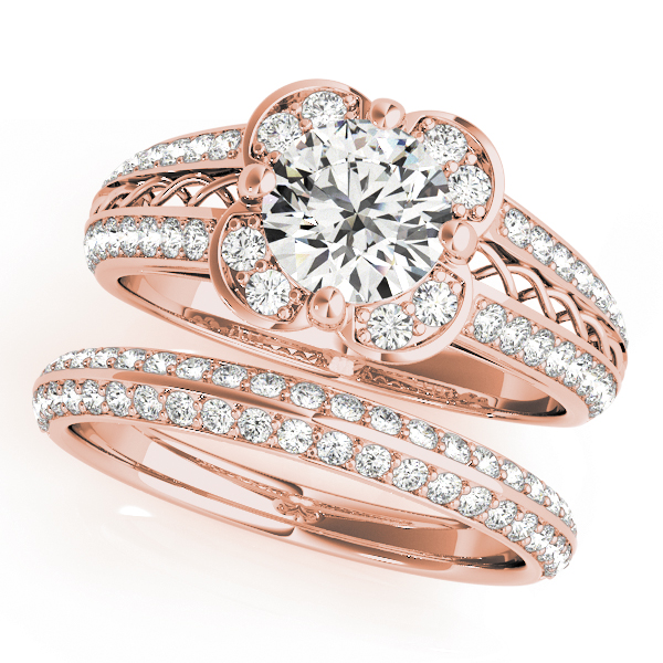 The Blythe Halo Engagement Ring II, set view
