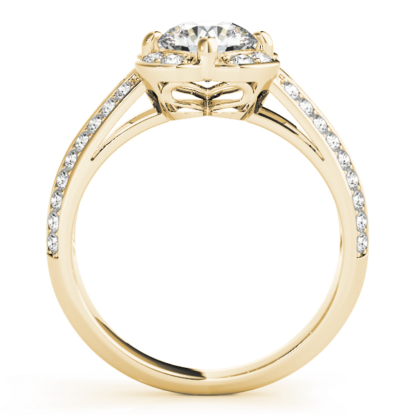 The Blythe Halo Engagement Ring II, side view