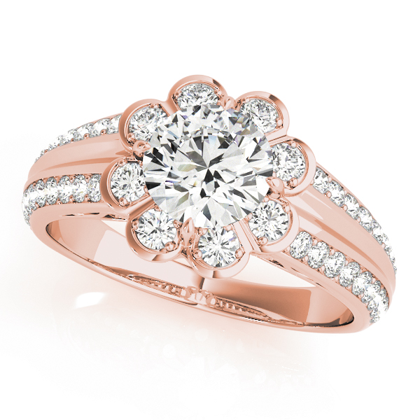 The Pearl Halo Engagement Ring II, front view