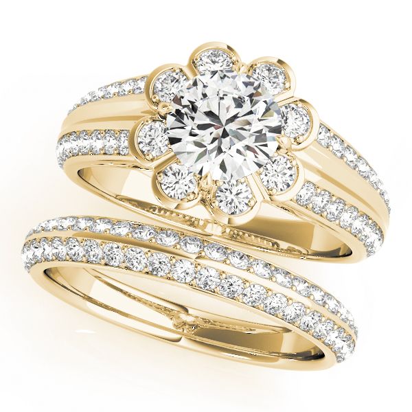 The Pearl Halo Engagement Ring II, set view