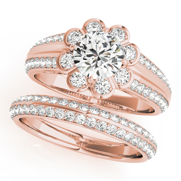 The Pearl Halo Engagement Ring II, set view