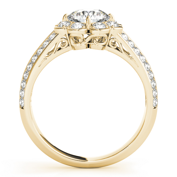 The Pearl Halo Engagement Ring II, side view