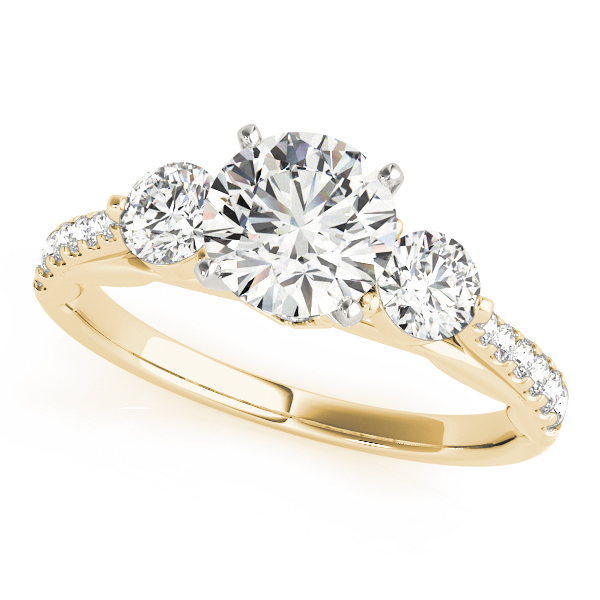 3-Stone Single Row Engagement Ring