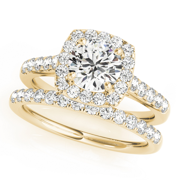 The Cora Halo Engagement Ring, set view