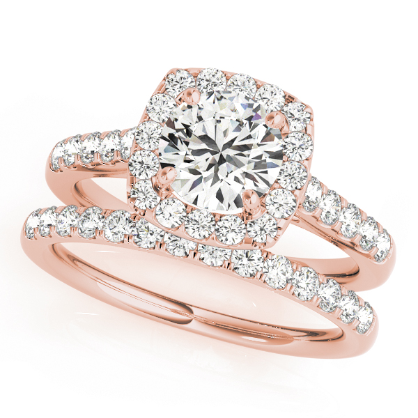 The Cora Halo Engagement Ring, set view