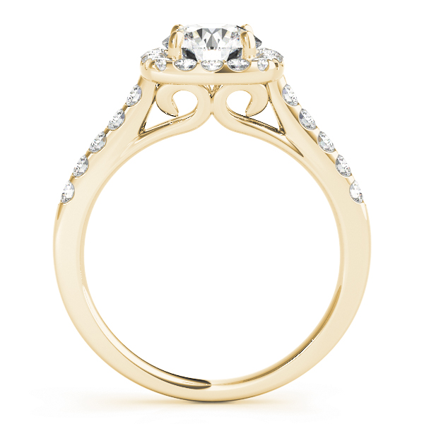 The Cora Halo Engagement Ring, side view