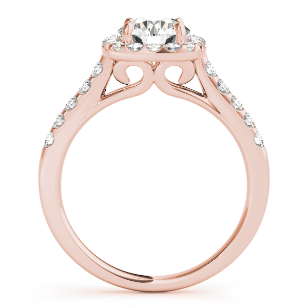 The Cora Halo Engagement Ring, side view