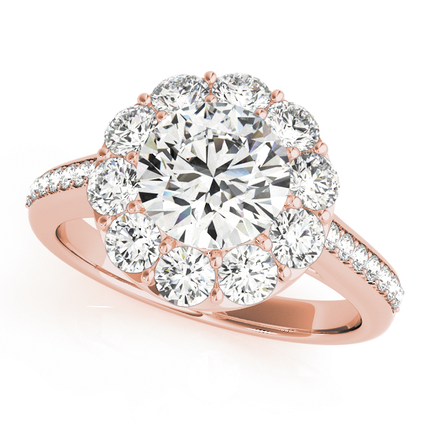 The Emerson Halo Engagement Ring, front view