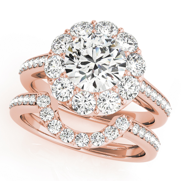 The Emerson Halo Engagement Ring, set view