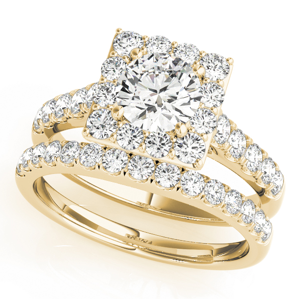 The Eliana Halo Engagement Ring, set view