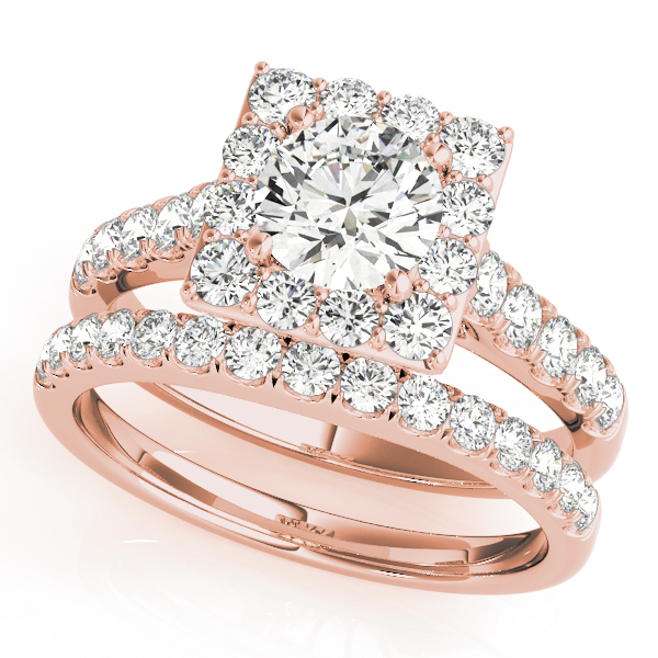 The Eliana Halo Engagement Ring, set view