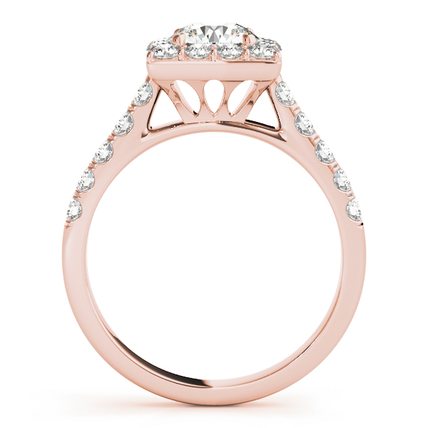 The Eliana Halo Engagement Ring, side view