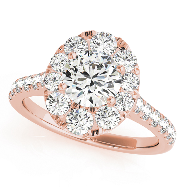 Single Row Halo Engagement Rings