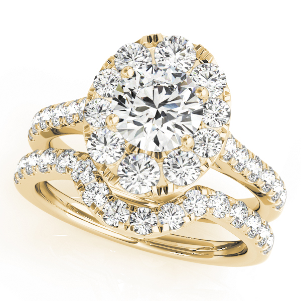 The Eden Halo Engagement Ring, set view