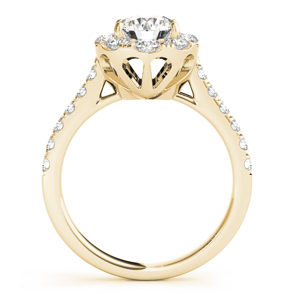 The Eden Halo Engagement Ring, side view