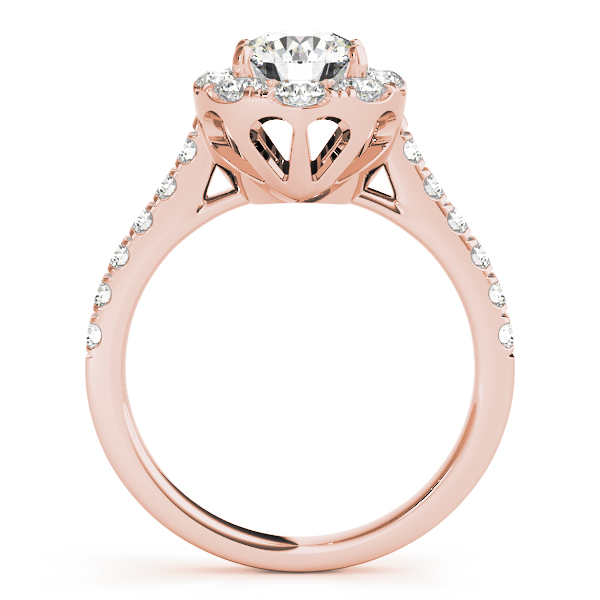 The Eden Halo Engagement Ring, side view