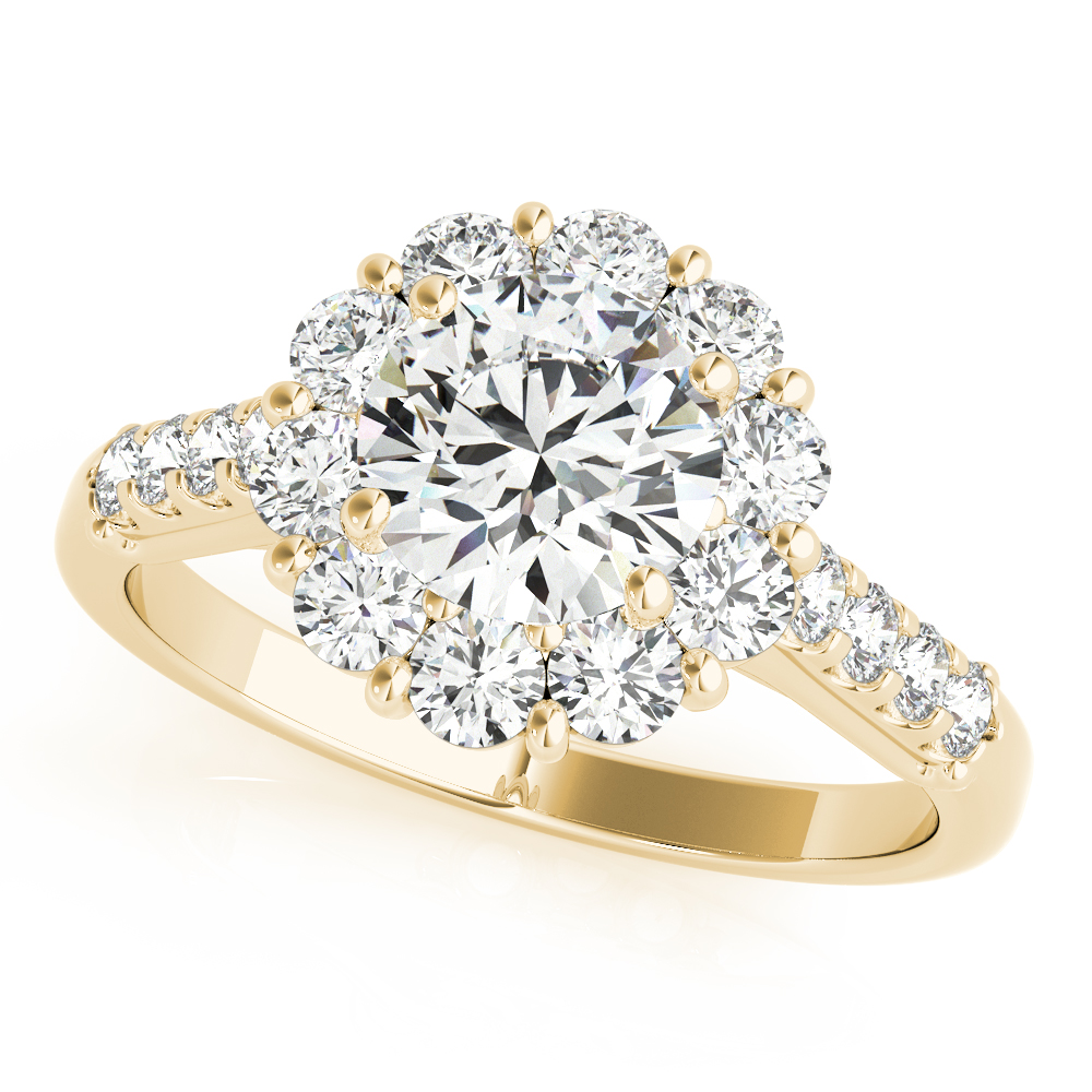 The Violet Halo Engagement Ring, front view