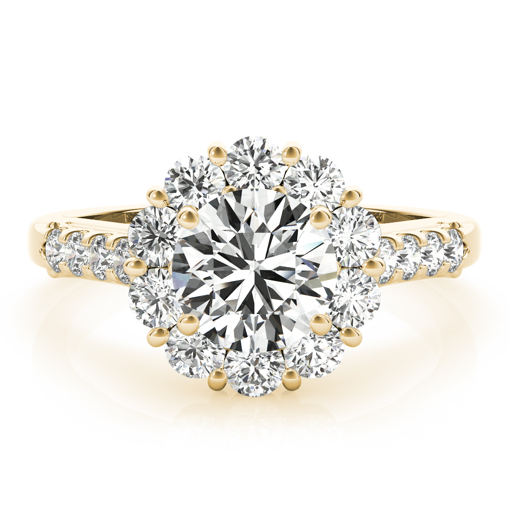The Violet Halo Engagement Ring, angled view
