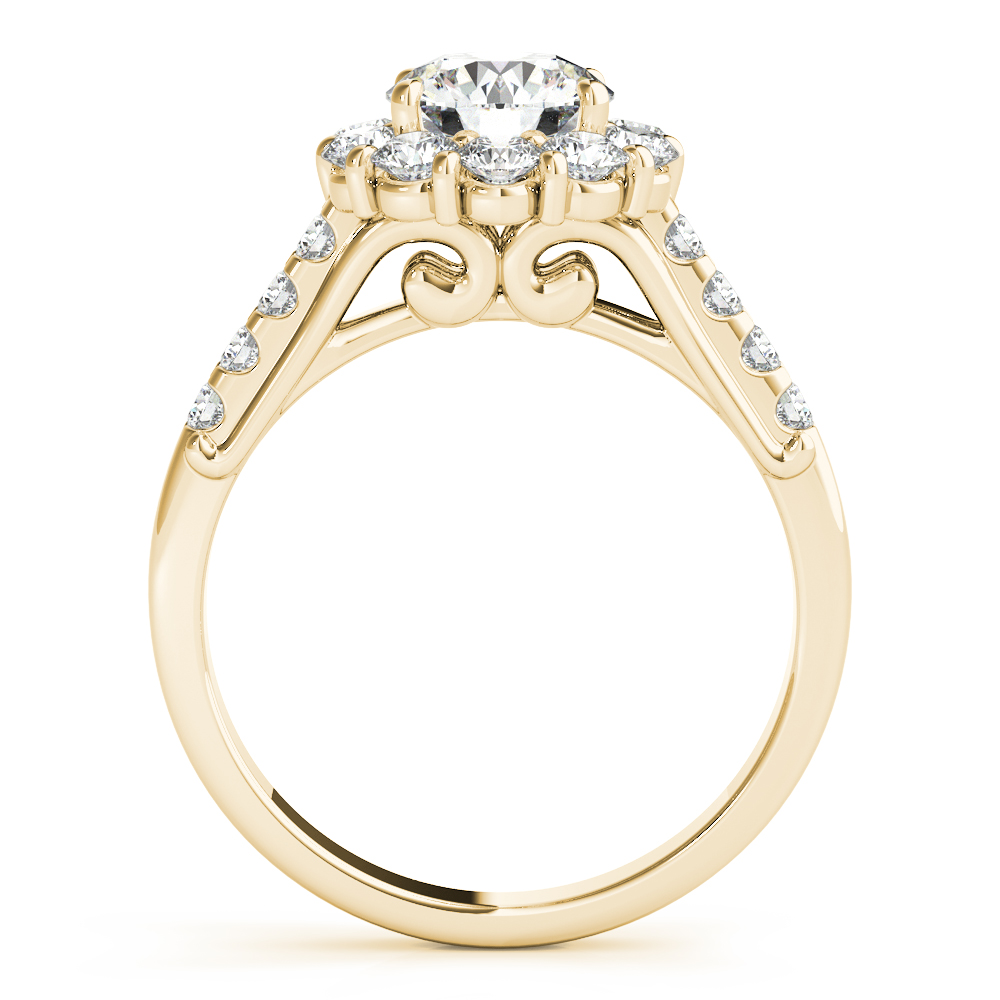 The Violet Halo Engagement Ring, side view