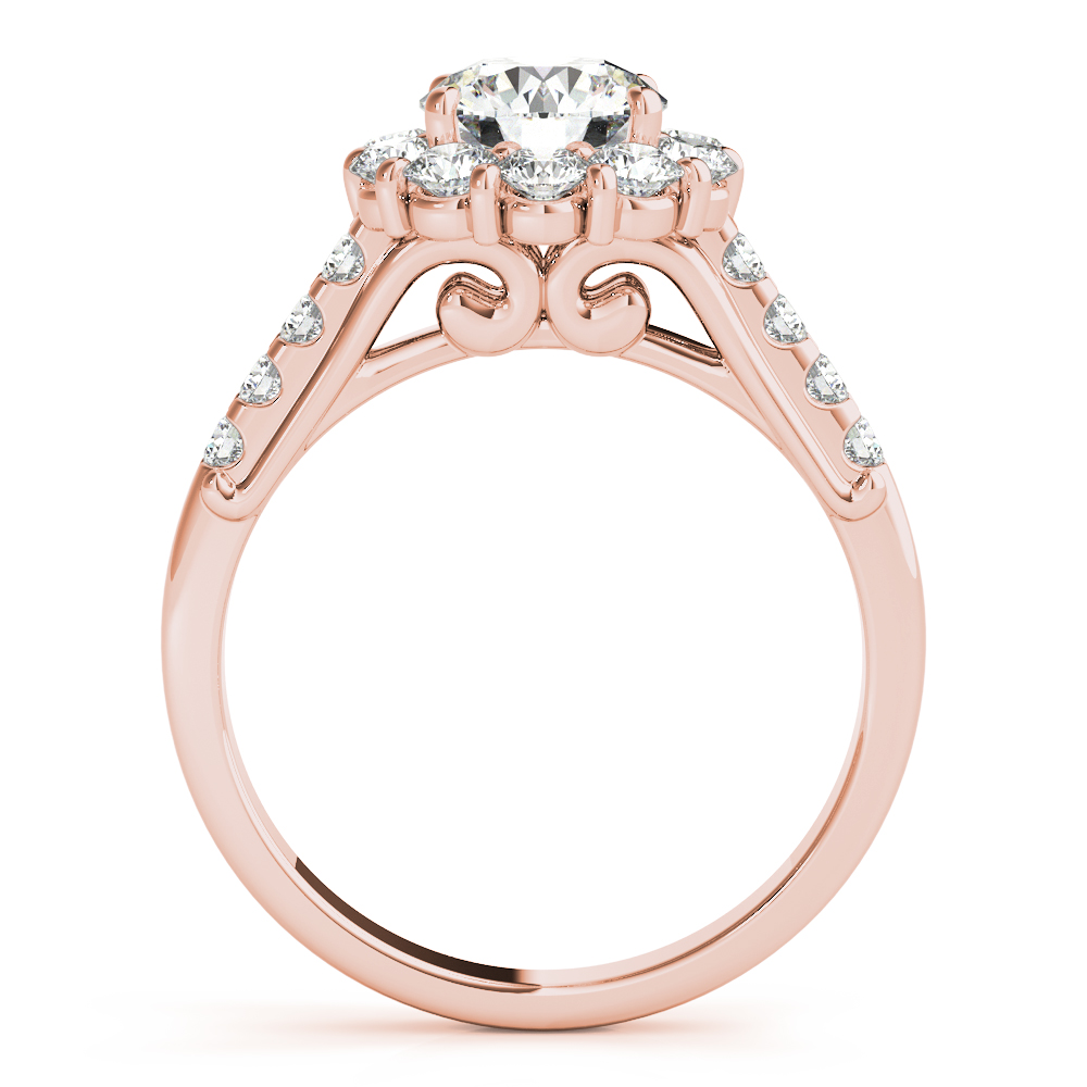 The Violet Halo Engagement Ring, side view