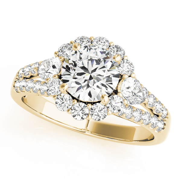 Split Shank Halo Engagement Ring