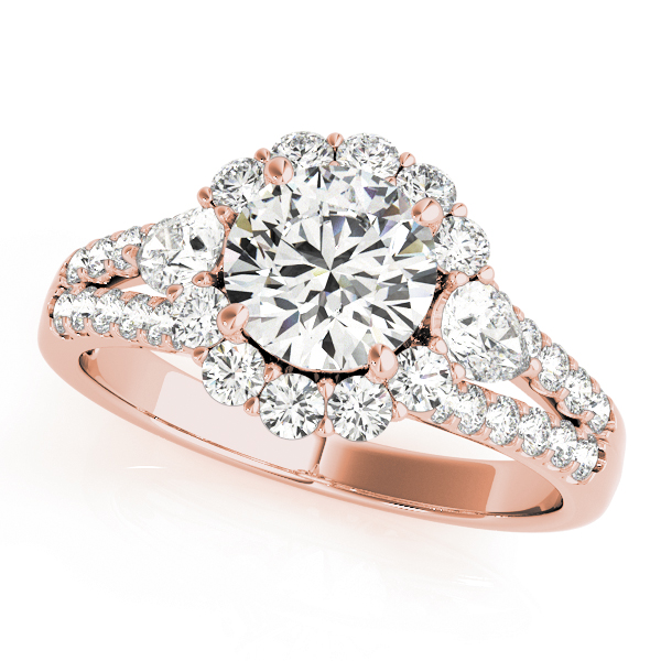 The Nora Halo Engagement Ring, front view