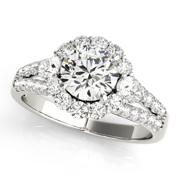 Split Shank Halo Engagement Ring