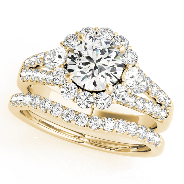 The Nora Halo Engagement Ring, set view