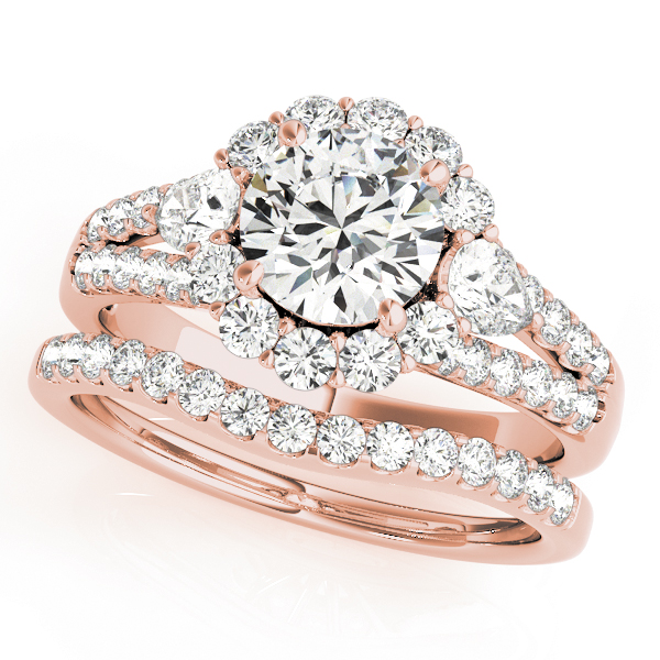 The Nora Halo Engagement Ring, set view
