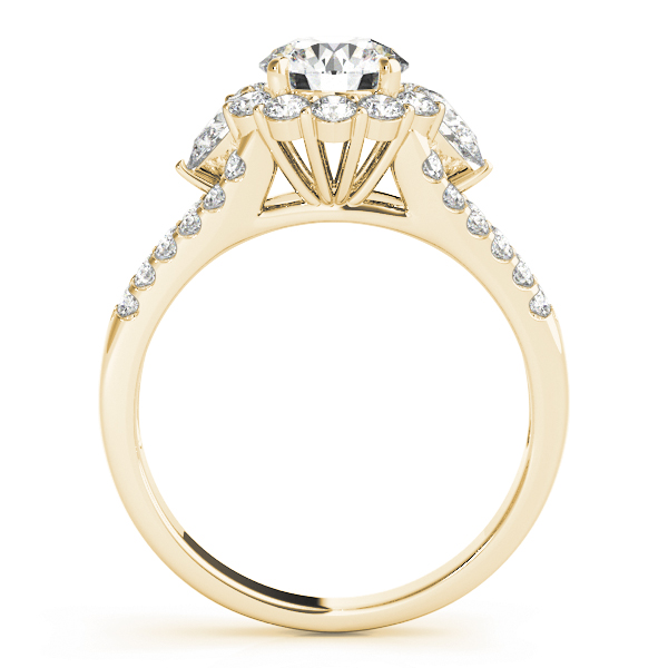 The Nora Halo Engagement Ring, side view