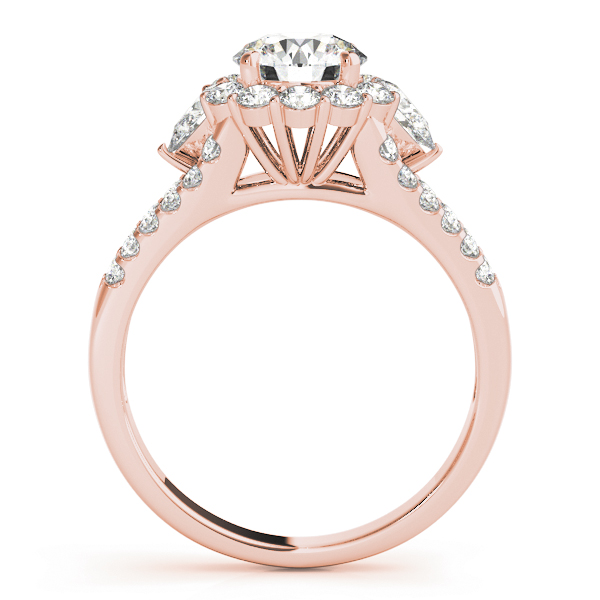 The Nora Halo Engagement Ring, side view