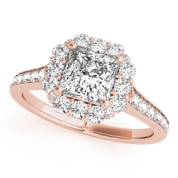 The Margot Halo Engagement Ring, front view