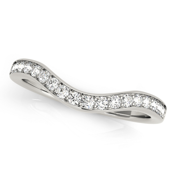 Curved Prong In Channel Wedding Band