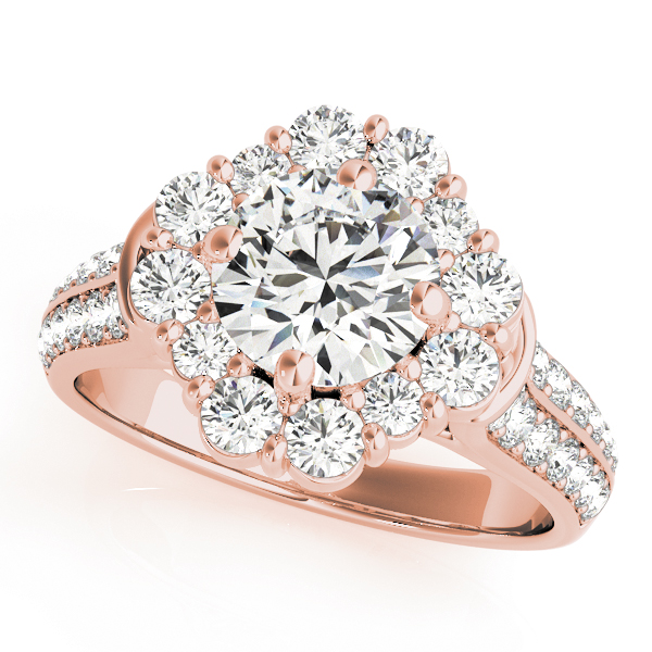 The Virginia Halo Engagement Ring, front view