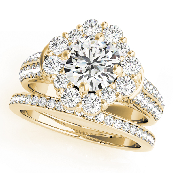 The Virginia Halo Engagement Ring, set view