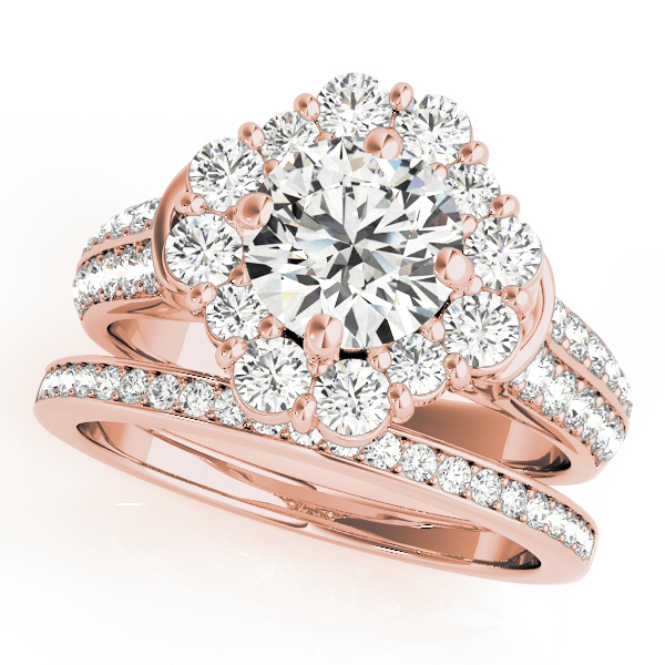 The Virginia Halo Engagement Ring, set view