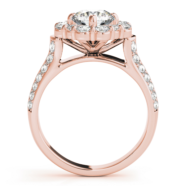 The Virginia Halo Engagement Ring, side view