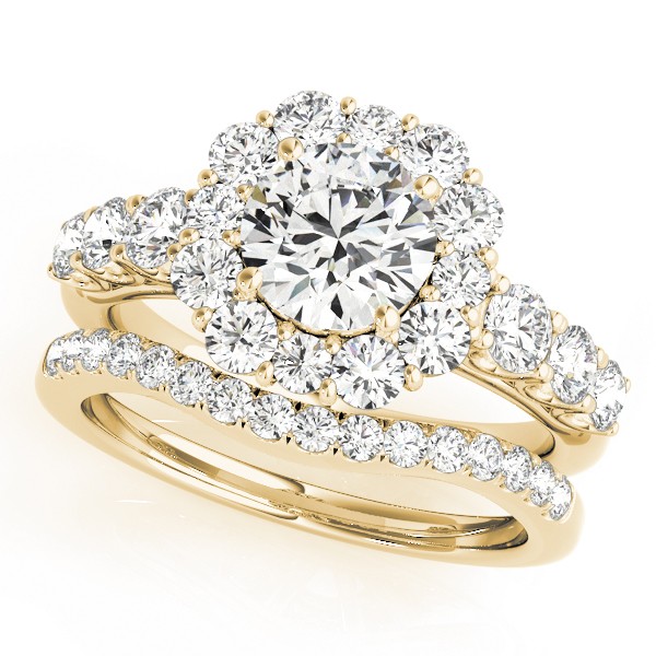 The Tessa Halo Engagement Ring, set view