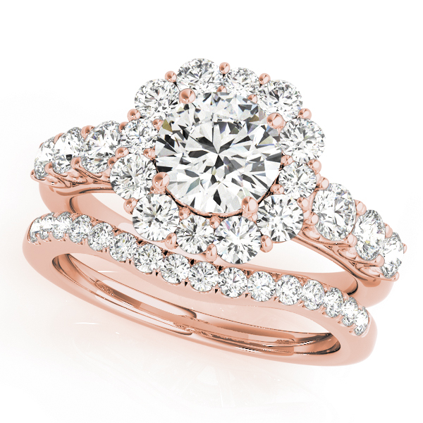 The Tessa Halo Engagement Ring, set view